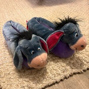 Vintage Disney Eeyore Pooh Plush Slippers Size 11/12